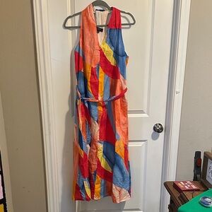 Banana Republic Vibrant Multicolor Midi Dress